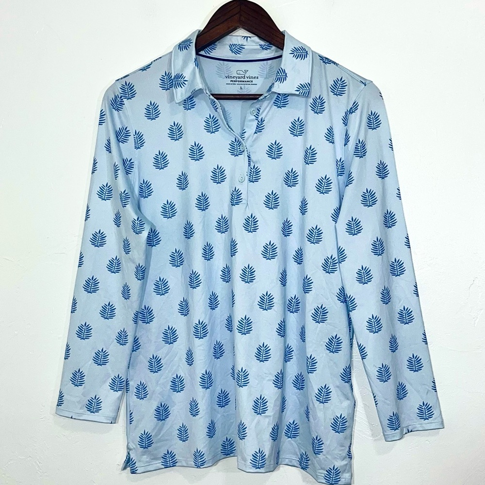 Vineyard Vines Women’s Performance Polo Blue Size L Golf Tennis